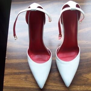 White Patent d'orsay Heels Size 10